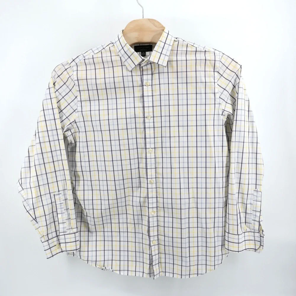 Banana Republic Non Iron Slim Fit Men's XL 17 35/36 Check‎ Dress Shirt